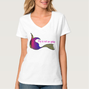 Camiseta Seco não é uma opção de cauda de sereia multicolor