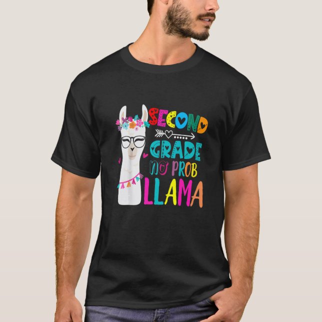 Camiseta Second 2nd Grade Teacher 100 days smarter No Prob  (Frente)