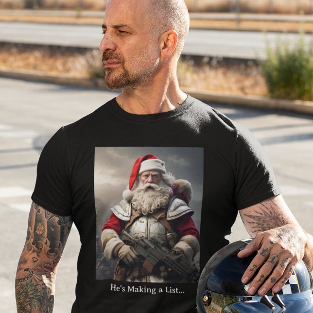 Camiseta Second Amendment Santa Gun Rights Naughty List (Criador carregado)