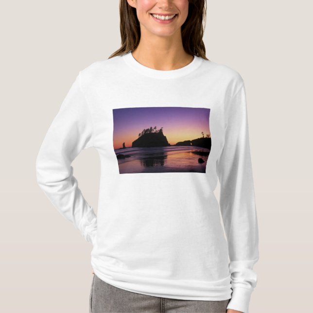 Camiseta Second Beach em Twilight, Olimpiadas NP, WA, EUA (Frente)