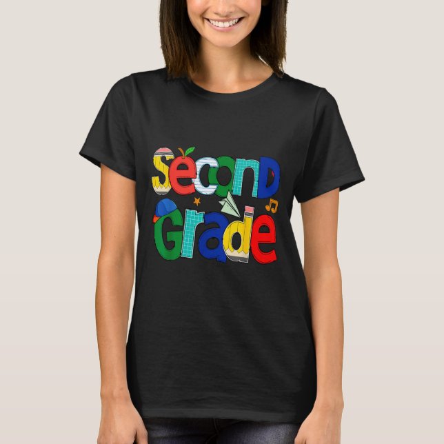 Camiseta Second Grade Student School Clroom Learning Educat (Frente)