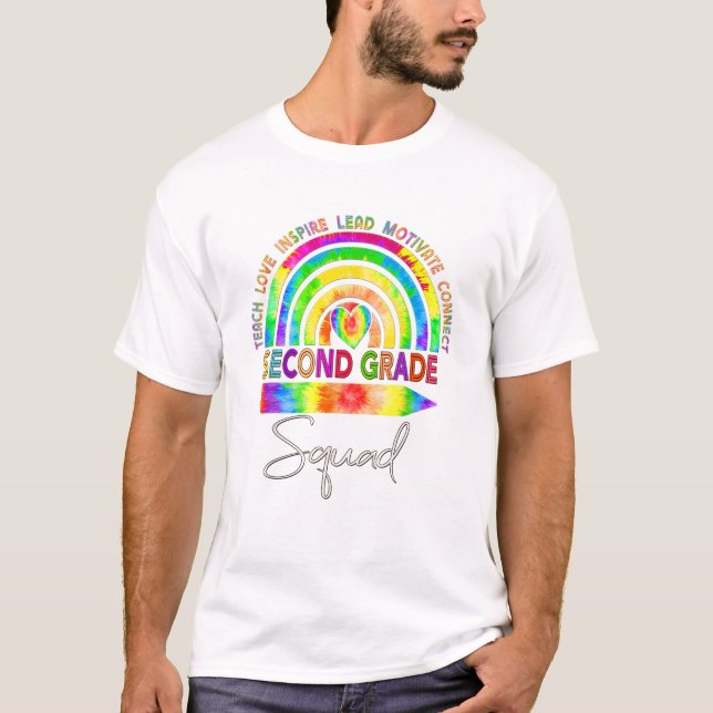 Camiseta Second Grade Teacher Tie Dye Rainbo (Frente)