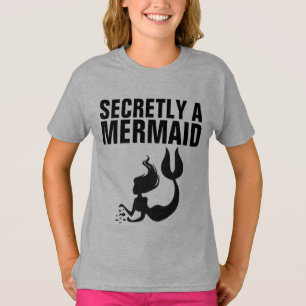 Camiseta SECRETA uma SEREIA caçoa t-shirt das meninas
