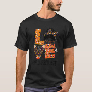 Camiseta Secretária da Escola Adorava Mensagem Bun Pumpkin 