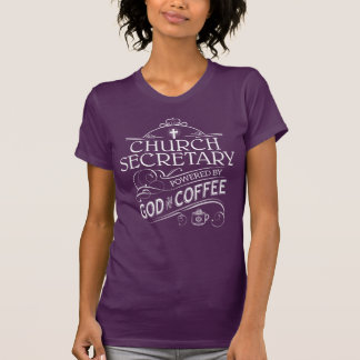 Camiseta Secretário da igreja, psto pelo deus e pelo café