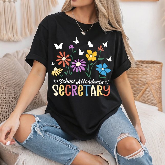 Camiseta Secretário de Participação Escolar Flores Selvagen (Criador carregado)