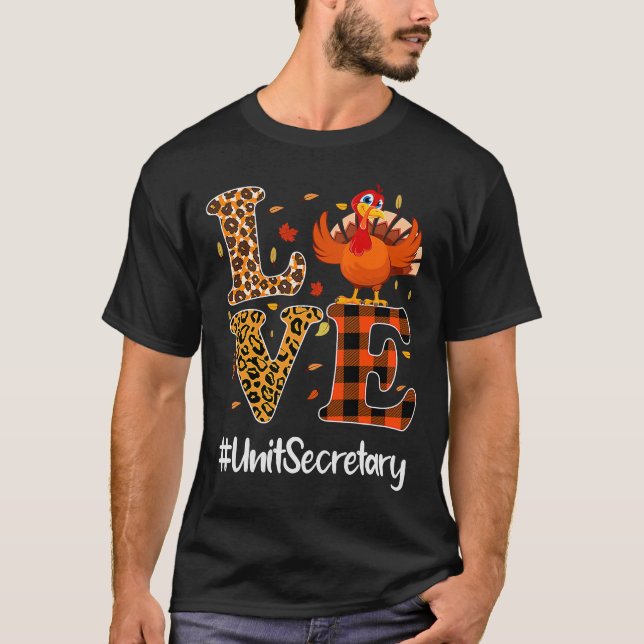Camiseta Secretário de Unidade Amor Ação de Graças Leopard  (Frente)