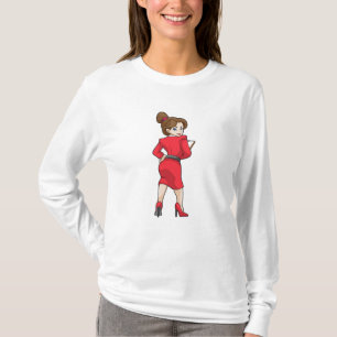Camiseta Secretário de Vestido com Altos Saltos