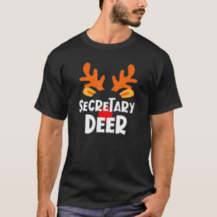Camiseta Secretário Deer Matching Family Office Christmas R