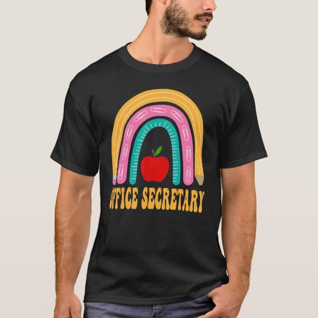 Camiseta Secretário Do Escritório Rainbow Pencil De Volta P (Frente)