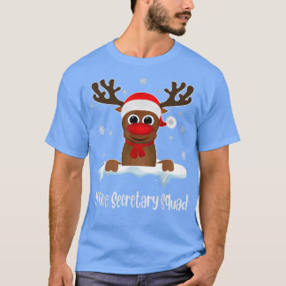 Camiseta Secretário do Gabinete Reindeer Santa Hat Christma