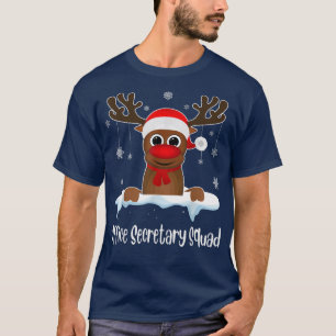 Camiseta Secretário do Gabinete Reindeer Santa Hat Christma