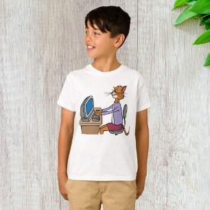 Camiseta Secretário Engraçado Cat Cartoon Office Humor