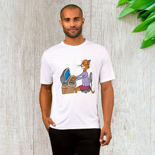 Camiseta Secretário Engraçado Cat Cartoon Office Humor