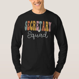 Camiseta Secretário Esquadrão Retro Groovy Mulheres Feliz P