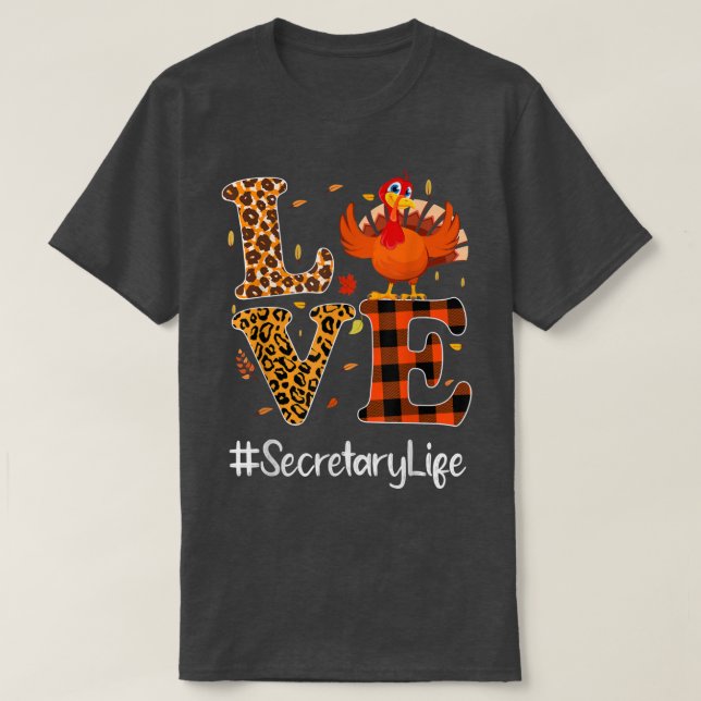 Camiseta Secretário Life Love Ação de Graças Leopard Turqui (Frente do Design)