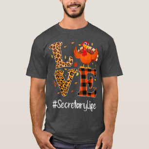 Camiseta Secretário Life Love Ação de Graças Leopard Turqui