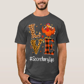 Camiseta Secretário Life Love Ação de Graças Leopard Turqui