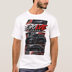Camiseta Sedã Esportivo Elétrico Preto Futurista - EVOLVE