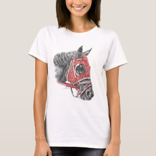 Camiseta Sedas do retrato do cavalo de raça