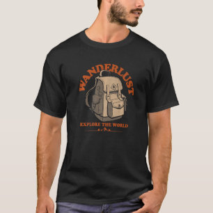 Camiseta Sede de Viagem Explorar Mundo Acampamento Aventura