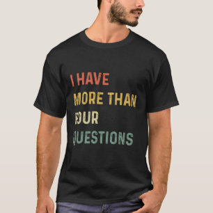 Camiseta Seder De Passover Tenho Mais De Quatro Perguntas