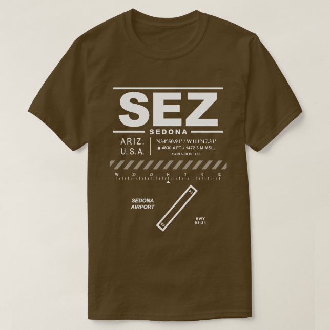 Camiseta Sedona Airport SEZ T-Shirt (Frente do Design)