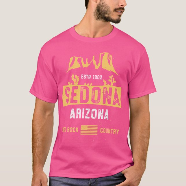 Camiseta Sedona Arizona Vacation Shirt Red Rock Country Cac (Frente)