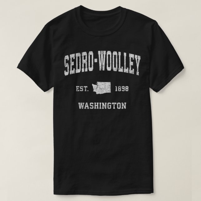 Camiseta SedroWoolley Washington WA Esportes Inteligentes V (Frente do Design)
