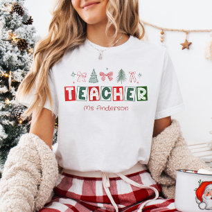 Camiseta Sedutora Festiva Natal Professora
