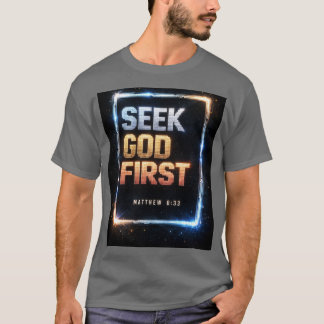 Camiseta Seek God First – Cosmic Glow T-Shirt (Matthew 6:33