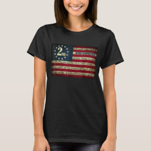 Camiseta Segunda Emenda Bandeira Vintage Bem Regulamentada