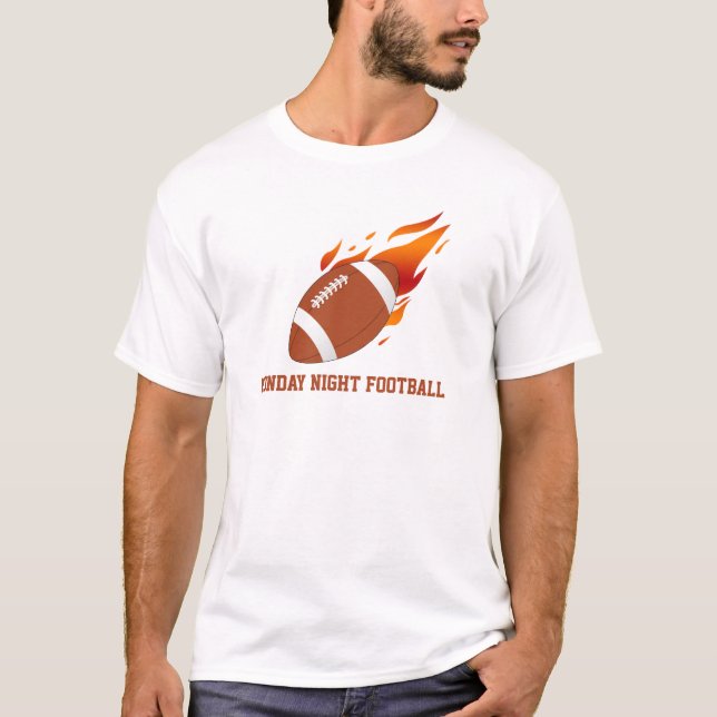 Camiseta Segunda-feira à noite t-shirt pretos do futebol (Frente)