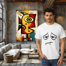 Camiseta Segunda-feira Cara Triste Minimalista Humor Emocio