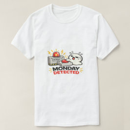 Camiseta Segunda-feira Detectada - Alarme de Personagem Eng