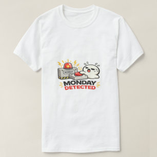 Camiseta Segunda-feira Detectada - Alarme de Personagem Eng