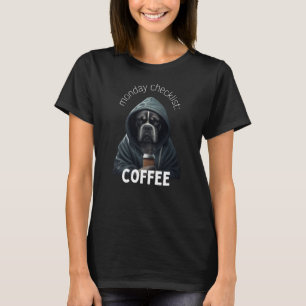 Camiseta Segunda-feira Lista de verificação Café com café c