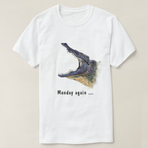 Camiseta Segunda-Feira Mais Uma Vez Grelha Crocodilo T-Shir