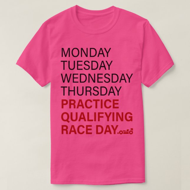 Camiseta segunda-feira terça-feira quinta-feira quinta-feir (Frente do Design)