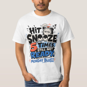 Camiseta Segunda-Feira Triste Divertida Despertador Humor