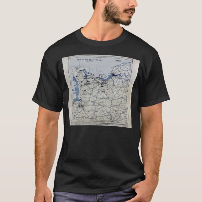 Camiseta Segunda guerra mundial dia D mapa 6 de junho de (Frente)
