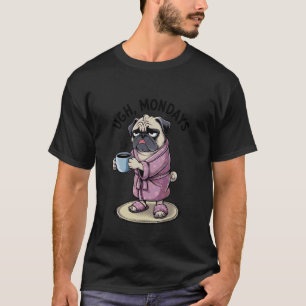 Camiseta Segundas-feiras são um saco Pug engraçado Amantes