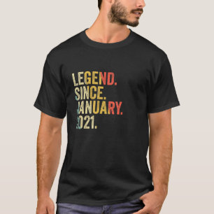 Camiseta segundo aniversário 2 Anos Legenda Desde Janeiro D