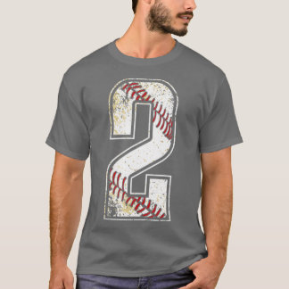Camiseta segundo aniversário Baseball Grande Número Dois Bo