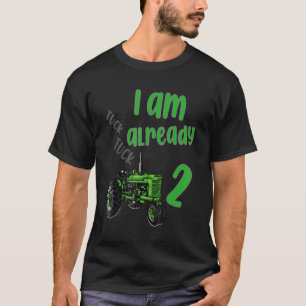 Camiseta segundo aniversário Boys Trator 2 Anos