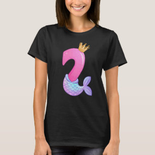Camiseta Segundo aniversário da Coroa Rainha Sereia com 2 A