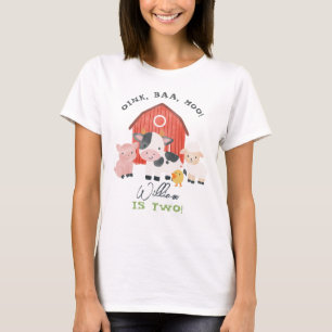 Camiseta Segundo aniversário de Fazenda de Meninos "Dois"