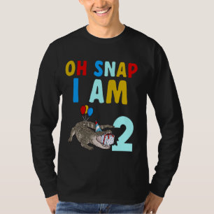 Camiseta Segundo aniversário de jacaré para crianças Oh Sna