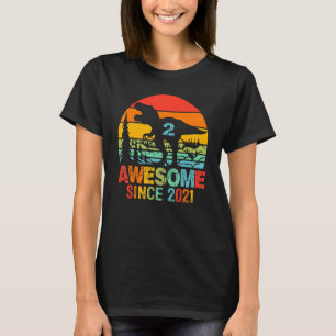 Camiseta segundo aniversário De Menino De 2 Anos Dinossauro