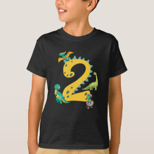 Camiseta segundo aniversário Dinosaur Trex Dino 2 anos